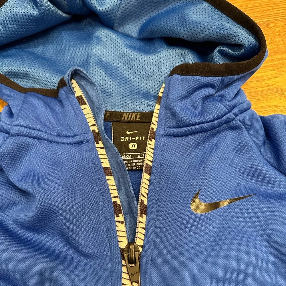Nike Dri-FIT Toddler Boys Blue Pullover Hoodie 1/4 Zip 3T Athletic Sweatshirt